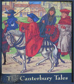 The pub sign. The Canterbury Tales, Canterbury, Kent