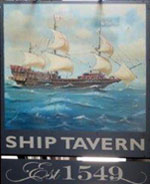 The pub sign. The Ship Tavern, Holborn, Central London