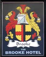The pub sign. Brooke Hotel, Blundellsands, Merseyside