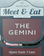 The pub sign. Gemini, East Dereham (a.k.a. Dereham), Norfolk