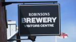 The pub sign. Robinsons Brewery Visitors Centre, Stockport, Greater Manchester