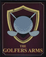 The pub sign. Golfers Arms, Great Yarmouth, Norfolk