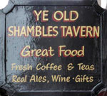 The pub sign. Ye Old Shambles Tavern, York, North Yorkshire