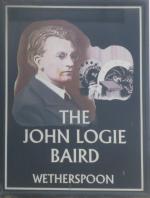 The pub sign. The John Logie Baird, Hastings, East Sussex