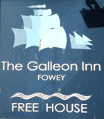 The pub sign. The Galleon Inn, Fowey, Cornwall