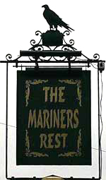 The pub sign. Mariners Rest, Lowestoft, Suffolk