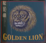 The pub sign. Golden Lion, St Ives, Cornwall