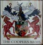 The pub sign. The Coopers Arms, Hitchin, Hertfordshire