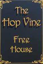 The pub sign. The Hop Vine, Burscough, Lancashire