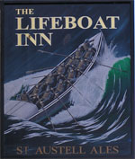 The pub sign. Lifeboat Inn, St Ives, Cornwall