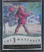 The pub sign. The Wayfarer, Parbold, Lancashire
