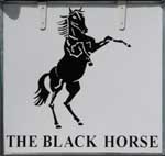 The pub sign. Black Horse, Checkendon, Berkshire
