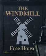 The pub sign. Windmill Hotel, Parbold, Lancashire
