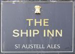 The pub sign. The Ship Inn, Mousehole, Cornwall