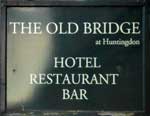 The pub sign. Old Bridge Hotel, Huntingdon, Cambridgeshire