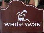 The pub sign. White Swan, Chesterfield, Derbyshire