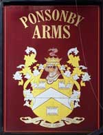 The pub sign. Ponsonby Arms, Llangollen, Denbighshire
