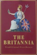 The pub sign. The Britannia, City, Central London