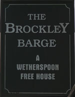 The pub sign. The Brockley Barge, Brockley, Greater London