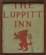 The pub sign. The Luppitt Inn, Luppitt, Devon