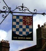 The pub sign. Lewes Arms, Lewes, East Sussex