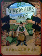 The pub sign. The Gardener's Arms, Lewes, East Sussex