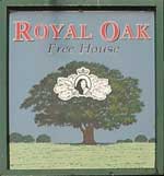 The pub sign. Royal Oak, Wirksworth, Derbyshire