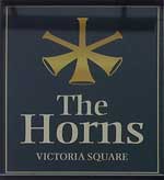 The pub sign. The Horns, Ashbourne, Derbyshire
