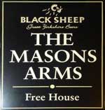 The pub sign. The Masons Arms, York, North Yorkshire