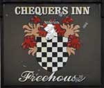 The pub sign. Chequers, Bungay, Suffolk