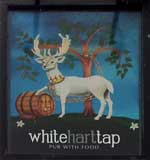 The pub sign. White Hart Tap, St Albans, Hertfordshire