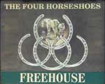 The pub sign. Four Horseshoes, Thornham Magna, Suffolk