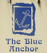 The pub sign. The Blue Anchor, Brabourne Lees, Kent