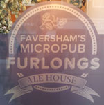The pub sign. Furlongs Ale House, Faversham, Kent