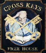 The pub sign. Cross Keys, Canterbury, Kent