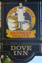 The pub sign. Dove Inn, Barnsley, South Yorkshire