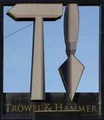 The pub sign. Trowel & Hammer, Cotton, Suffolk