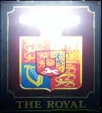 The pub sign. The Royal, Portishead, Somerset