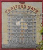 The pub sign. Traitors Gate, Grays, Essex