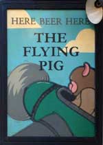 The pub sign. The Flying Pig, Cambridge, Cambridgeshire