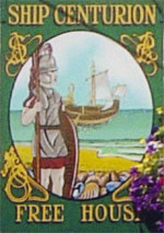 The pub sign. Ship Centurion, Whitstable, Kent