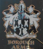 The pub sign. Borough Arms, Neath, Glamorgan