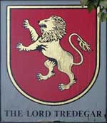 The pub sign. The Lord Tredegar, Bow, Greater London