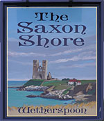 The pub sign. The Saxon Shore, Herne Bay, Kent
