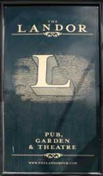 The pub sign. The Landor, Stockwell, Greater London