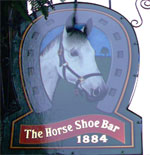 The pub sign. The Horse Shoe Bar, Glasgow, Glasgow, City of