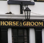The pub sign. Horse & Groom, St Leonards on Sea, East Sussex