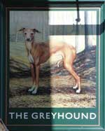 The pub sign. The Greyhound, Ixworth, Suffolk
