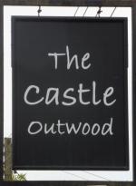 The pub sign. Castle, Outwood, Surrey