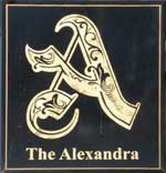The pub sign. The Alexandra, Clapham, Greater London